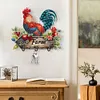 DIY Wooden Farm Rooster Diamond Painting Wall Hooks DIY Hook Kit