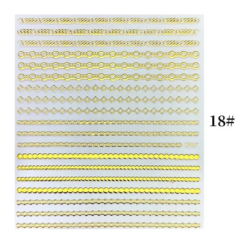 1 Sheet Christmas 5D Nail Stickers Gold And Sliver Snowflakes Transfer Nail Decals Slider Decoration For Manicuries