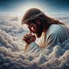 Praying Man - 11CT Stamped Cross Stitch - 40*40cm