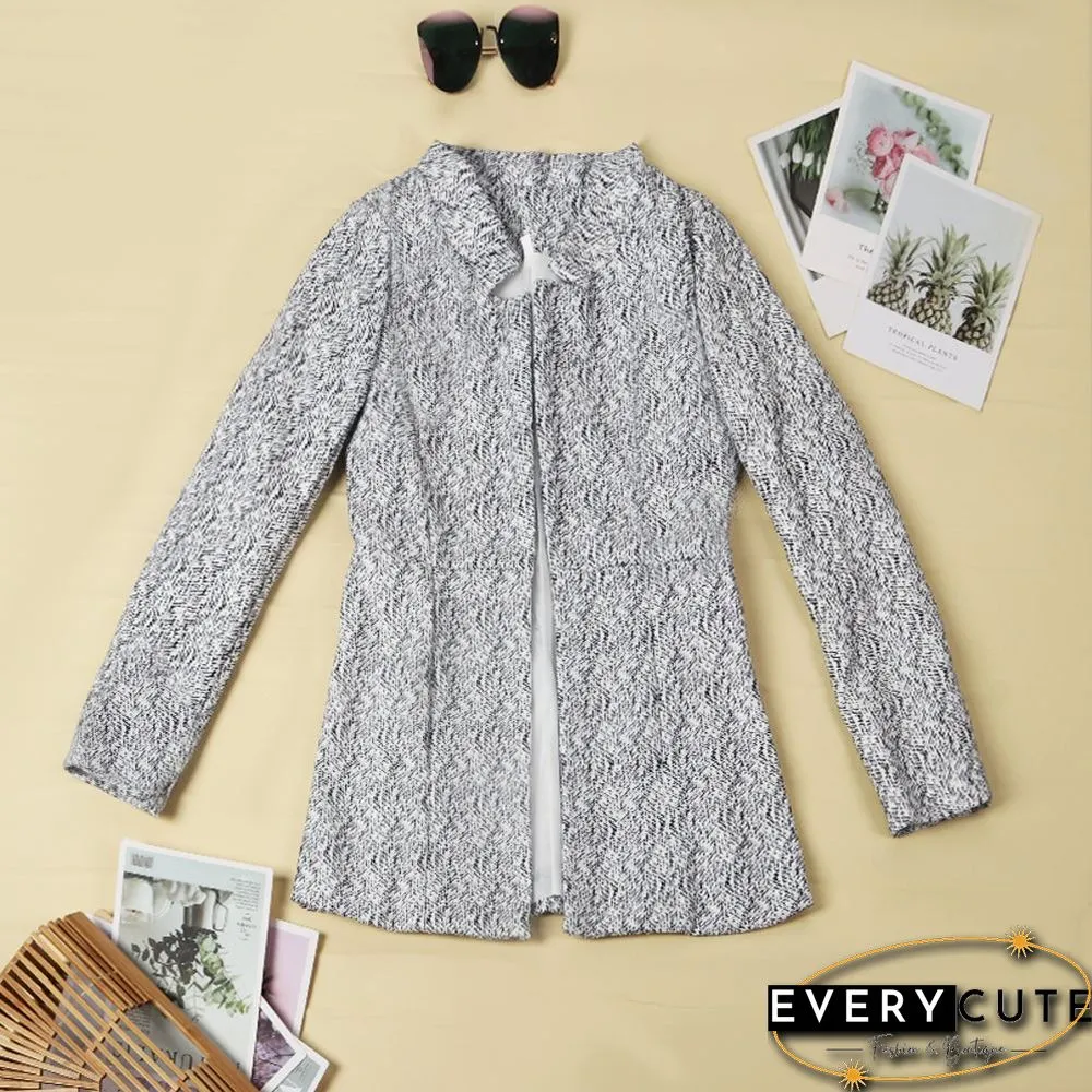 Retro Pocketed Heather Grey Coat(4 Colors)