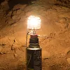 Lightweight Outdoor Gas Lantern Mini Camping Portable Aluminum Gas Lantern Hanging Glass Lamp Lighting Heating High Brightness Gas Lamp with Adapter and Hanging Chain