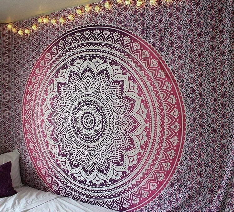 Polyester Mandala Print Tapestry Wall Hanging Carpet Throw Yoga Beach Mat Blanket Large 150*200cm Sleeping pad wall art Tapestry