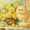 (US Local)Rose Cat-14CT Stamped Cross Stitch Kit(61x61cm)