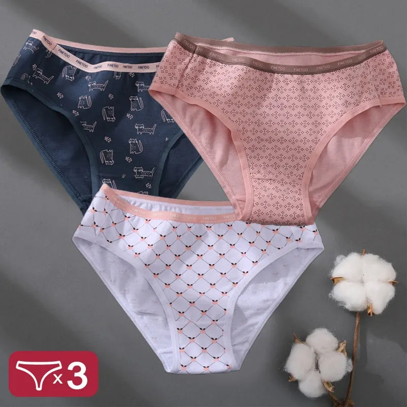 Floral Printing Panties Women Underwear Cotton Panties Set Finetoo Design Female Underpants Lingerie Sexy Pantys Briefs Intimate