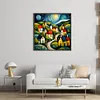 Colorful Houses - 14CT Stamped Cross Stitch - 40*40cm