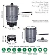  2-3 Person Camping Windproof Cooking System with Heat Exchanger Pot for Backpacking Hiking BVS01