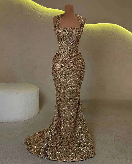 gold dress boutique ZAPAKA Women Sequins Prom Dress Spaghetti Straps Silver Party Dress with  Slit main image 0