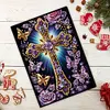 5D Diamond Painting Notebook 50 Pages A5 Diamond Art Diary Book (Purple Cross)