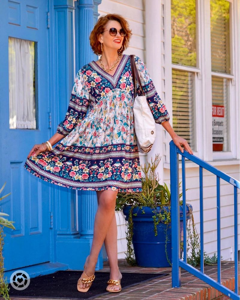 New Printed Bohemian Tunic Boho Dress