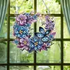 Diamond Painting Acrylic Flower Butterfly Wreath Pendant for Wall Window