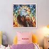 Glass Painting Eagle-11CT Stamped Cross Stitch 45*45cm/17.72*17.72in