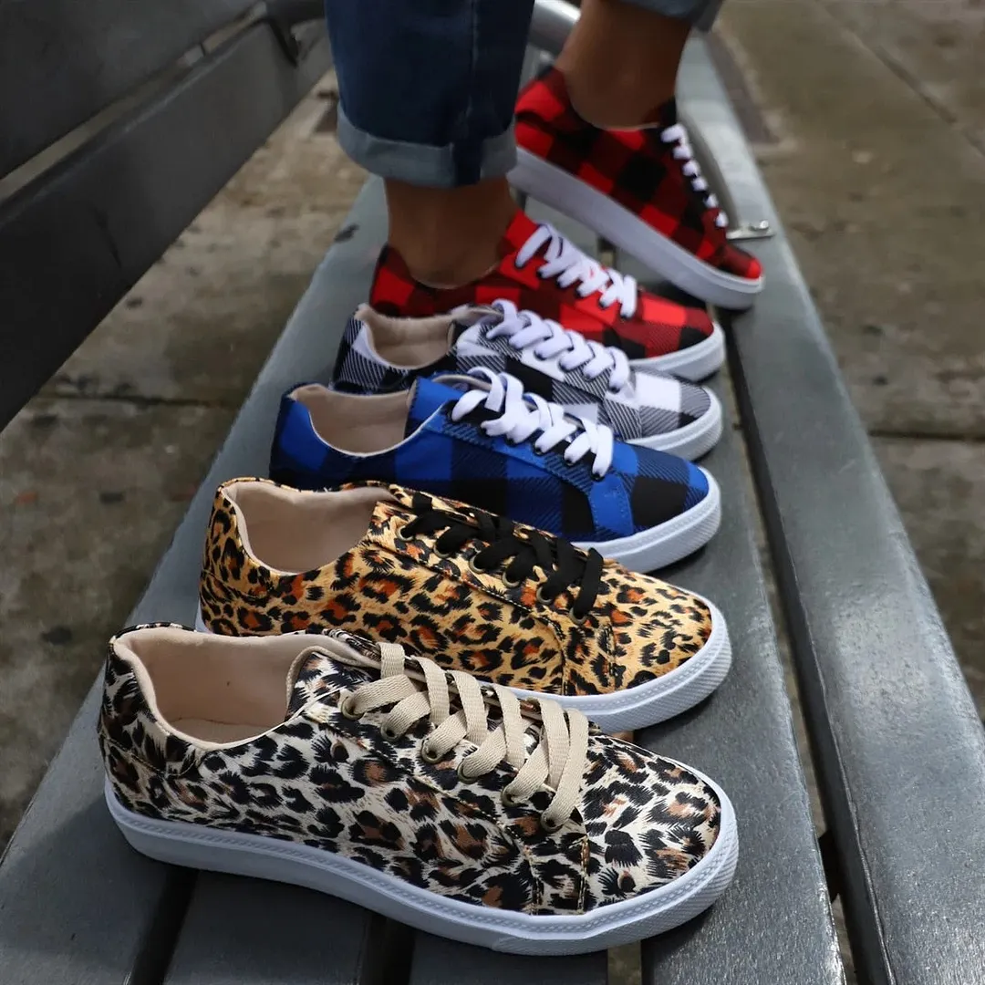 women's shoes 2021 new Lace Up casual shoes women flats Leopard loafers womens espadrilles Plus size shoes for women