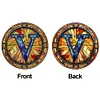 (Upgrade Size)DIY Double Sided Diamond Painting Alphabet Family Last Name Initial Sign Ornament with Chain Window Hanging Kit