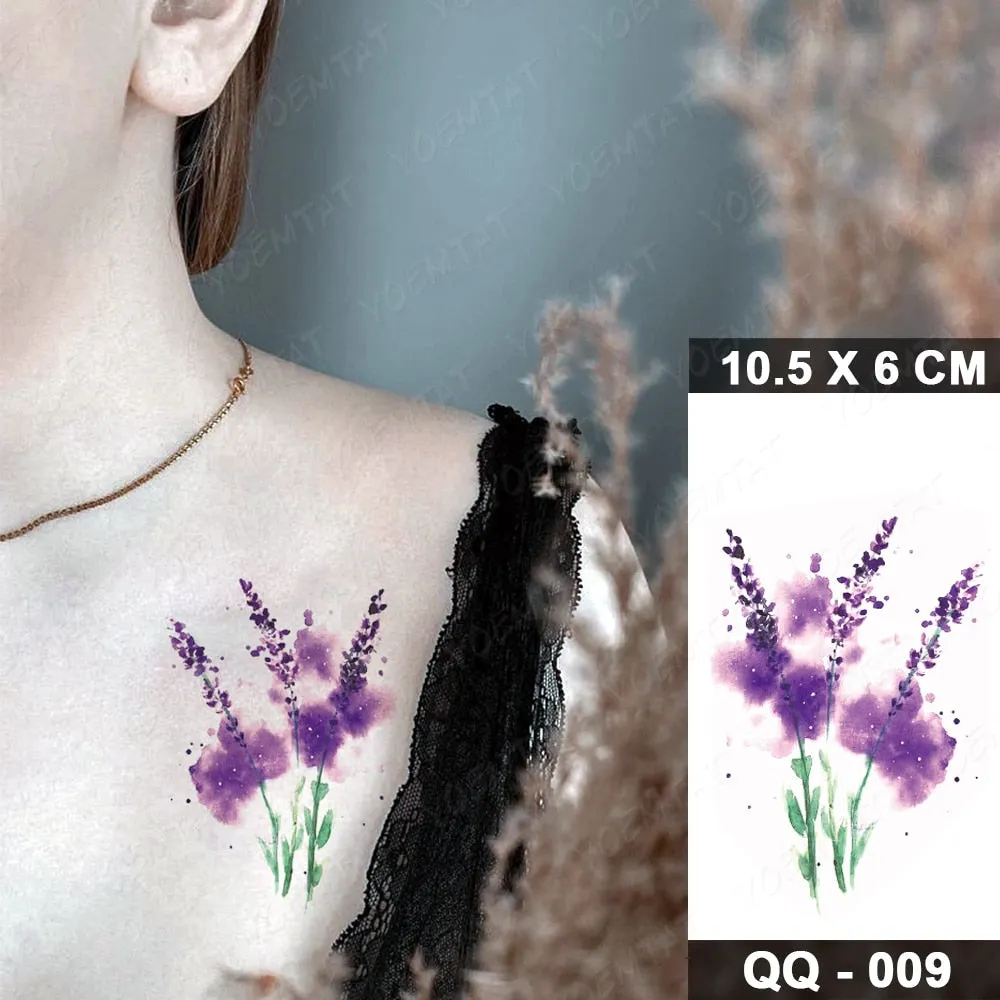 Waterproof Temporary Tattoo Sticker Small Lines Flowers Flash Tatoo Geometry Hand Arm Wrist Fake Tatto For Body Art Women Child