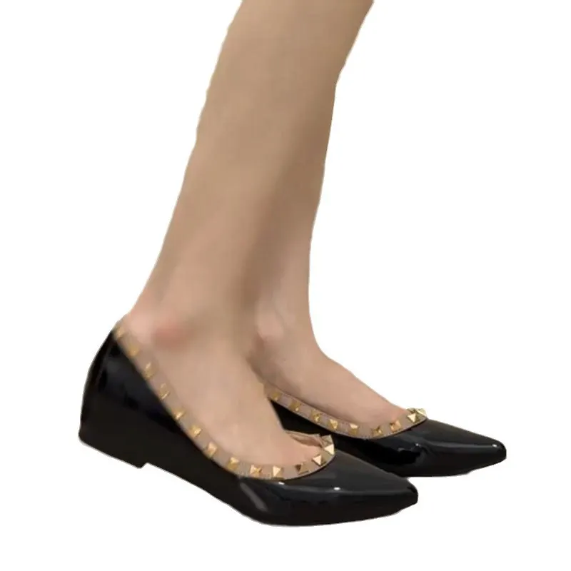 Breakj Breakj 5Cm High Rivet Tip Light-Mouthed Single-Shoe Women 2025 Summer New One-Legged Stubble Shoes Boat Shoes