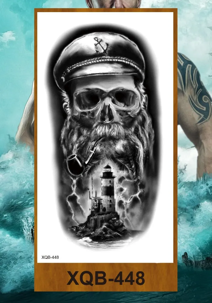 Tattoo Sticker Tribal Mighty Tiger Tatoo Men Women Africa Serengeti Lion Temporary Tattoo Black Indian Warrior Waterproof Flash