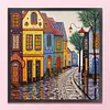 Colored Houses-14CT Stamped Cross Stitch 40*40cm/15.75*15.75in