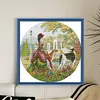 >SALE<Full Embroidery Cotton Thread 14CT Print Noblewoman and Dog Cross Stitch 44x44cm
