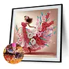 Floral Skirt Girl-Partial Special Shaped Diamond painting 30*30CM