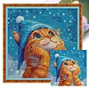 (US Local)Cat-14CT Stamped Cross Stitch Kit(40x40cm)