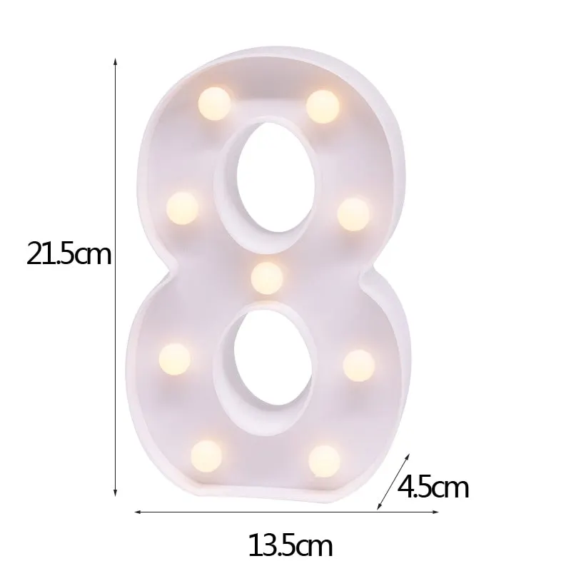 DIY LED Letter Night Light Creative 26 English Alphabet Number Battery Lamp Romantic Wedding Party Decoration