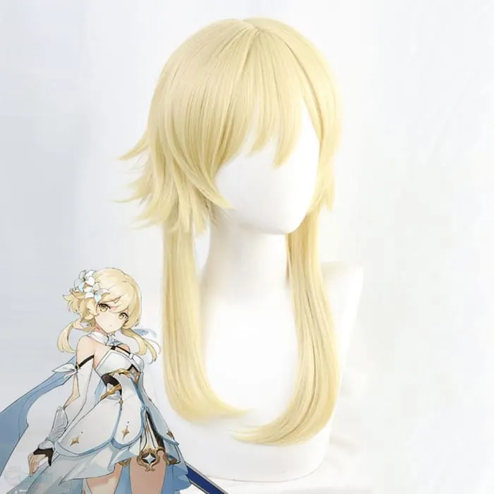 Genshin Toys Traveler Female Golden Cosplay Wig 