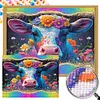 Flower Cow - Round AB Drills Diamond Painting(50*45cm)