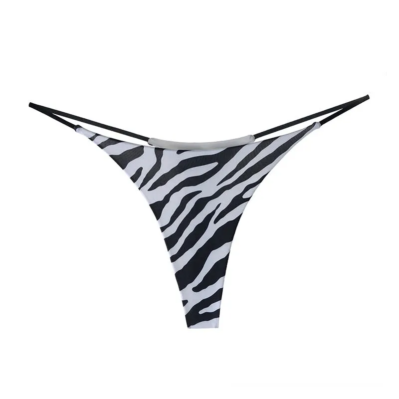 Comfort Breathable Seamless Thong Lingerie Sexy Low Waist Panties Women G Strings Fashion Leopard Intimates Underwear Christmas