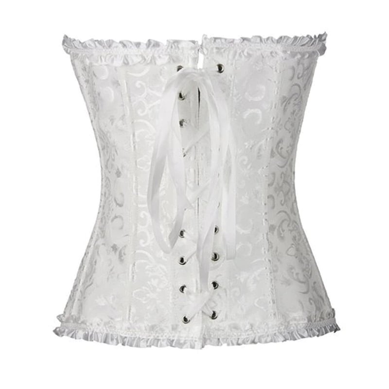 Billionm Sapubonva Corset Sexy Women's Plus Size Corsets and Bustiers Overbust Floral Gothic Brocade Corselet Clothing Top White Black