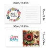 6Pcs Xmas Happy Birthday DIY Diamond Painting Card Rhinestone Painting Card Kit