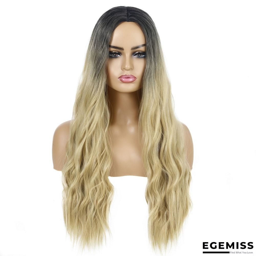 Wavy Curly Hair Ladies Wig Headgear Gradient Long Curly Hair | EGEMISS