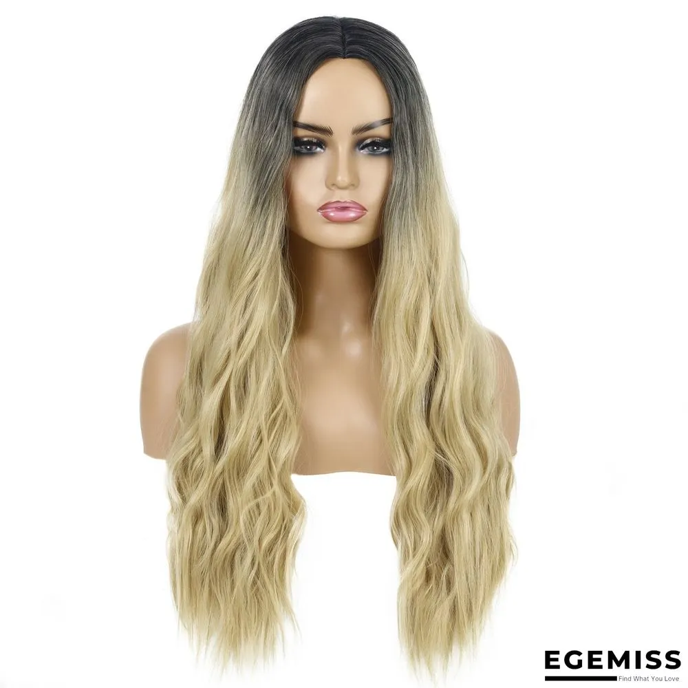Wavy Curly Hair Ladies Wig Headgear Gradient Long Curly Hair | EGEMISS