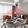  E26 Bulb Camera 5MP WiFi 2.4GHz 5GHz Pan/Tilt 10X Zoom Automatic Tracking Color Night Motion Detection 2-Way Audio SD Card Recording