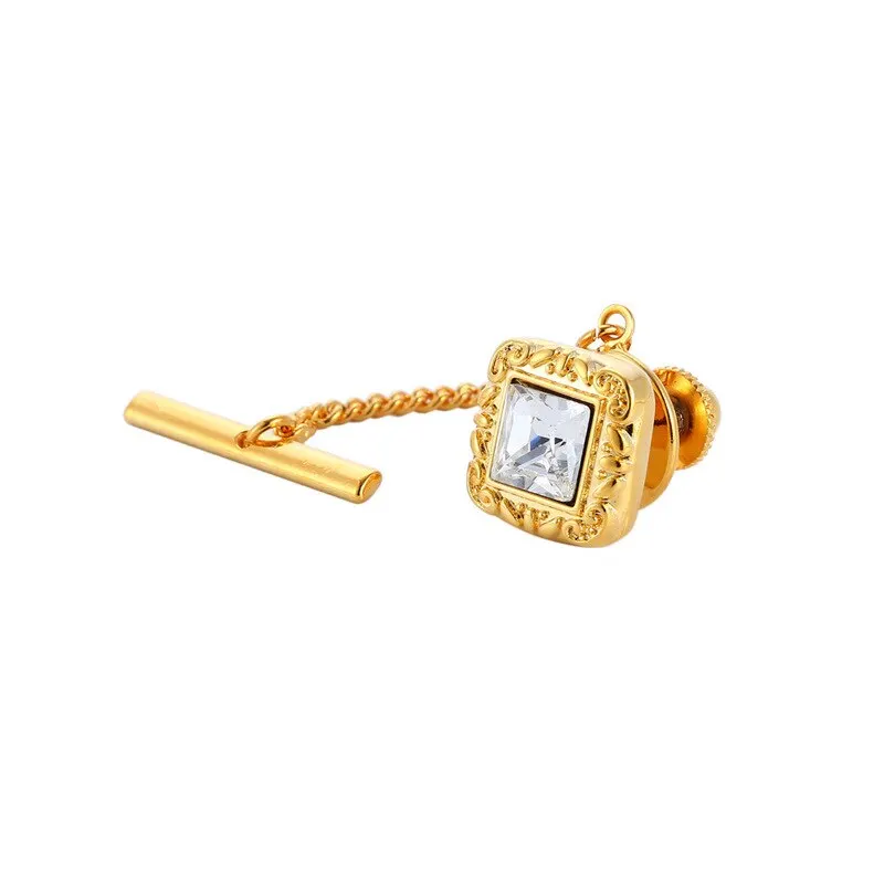 New Tie Pin Men's Shirt Tie Button Business Wedding Banquet Daily Gold/ Exquisite Crystal Tie Accessories Lock Buckle