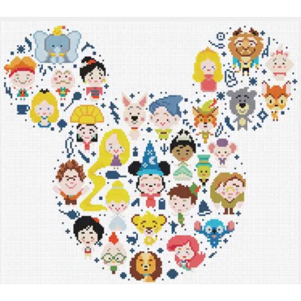 (Counted/Stamped) 11CT Cartoon Crowd Mickey Avatar- Cross Stitch 40*45cm/15.75*17.7in