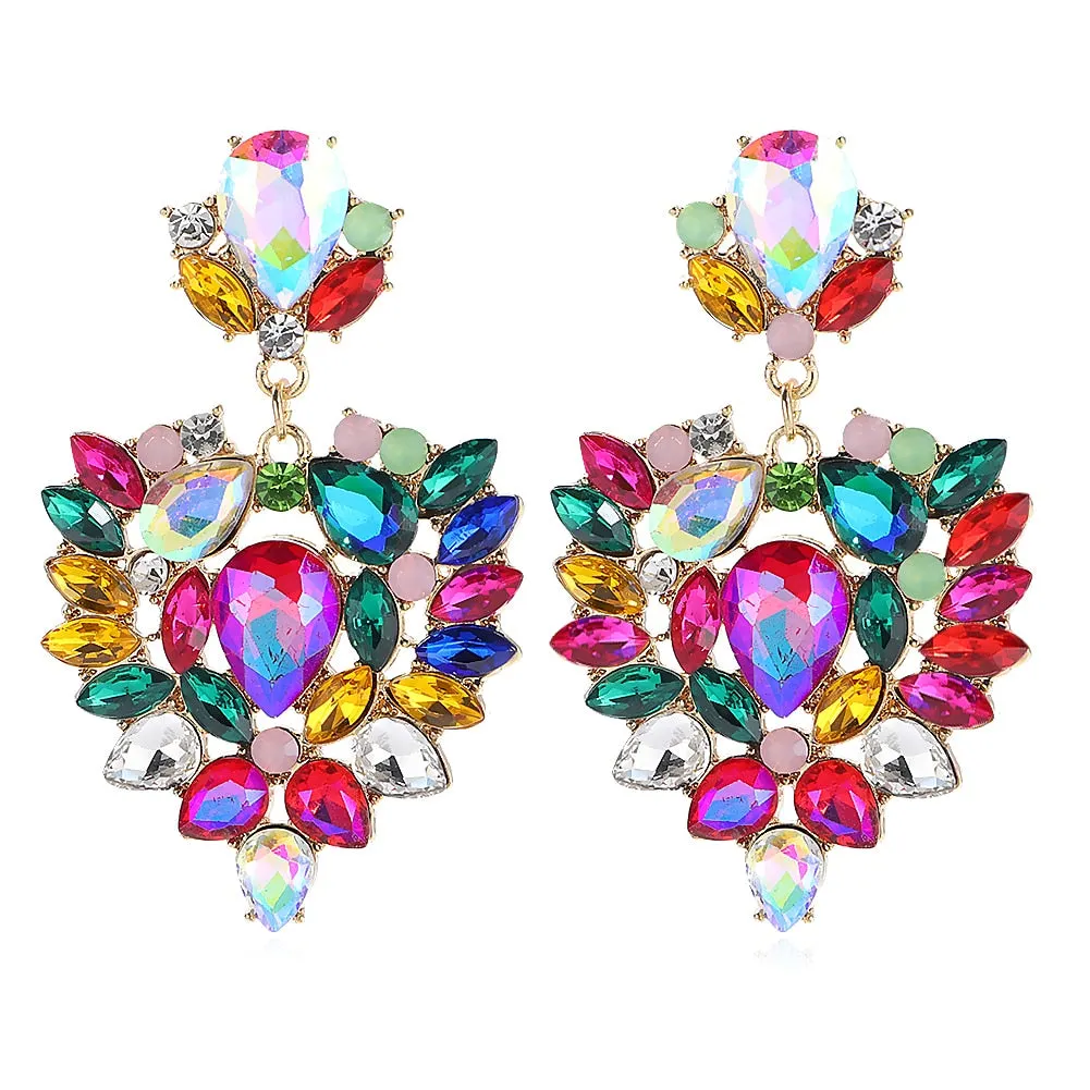 Dvacaman Newest Multicolor Crystal Drop Earrings Fine Jewelry Accessories For Women Fashion Rhinestone Tassel Earrings Wholesale