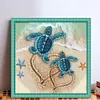(Stamped/Counted) Beach Turtle - 11CT Cross Stitch 40*40cm/15.75*15.75in