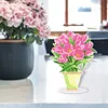 >SALE<DIY Diamonds Painting Ornaments Handmade Acrylic Flower(Pink Tulip)