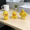 Funny Angry Duck Figurines Collectable Figures 3D Printed Cute Angry Yellow Duck Desk Decor 3pcs Decoration for Computer Car & Dorm