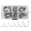 30pcs/box Fishing Circle Hooks Saltwater Fishing Catfish Hooks Barbed Fish Hooks