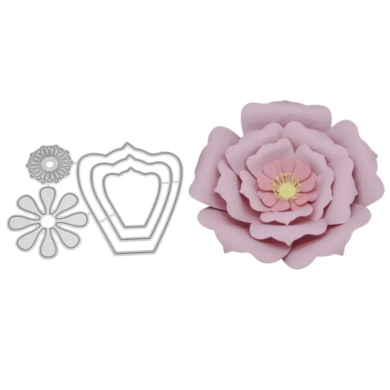 Flower Metal Die Cutting Dies Bloom Frame Cut Die Mold Scrapbook Embossing Paper Craft Knife Mould Stencil Stamps and Dies
