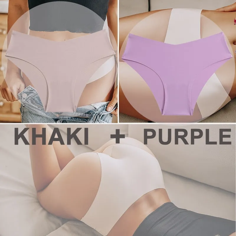 FINETOO 2PCS/Set Women Seamless Panties Lingerie M-XXL Breathable Woman Underwear Sexy Femme Underpants Girls Panty  Plus Size