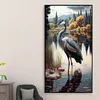 (Big Size)Heron  Lake-Full Round Diamond Painting 40*70CM