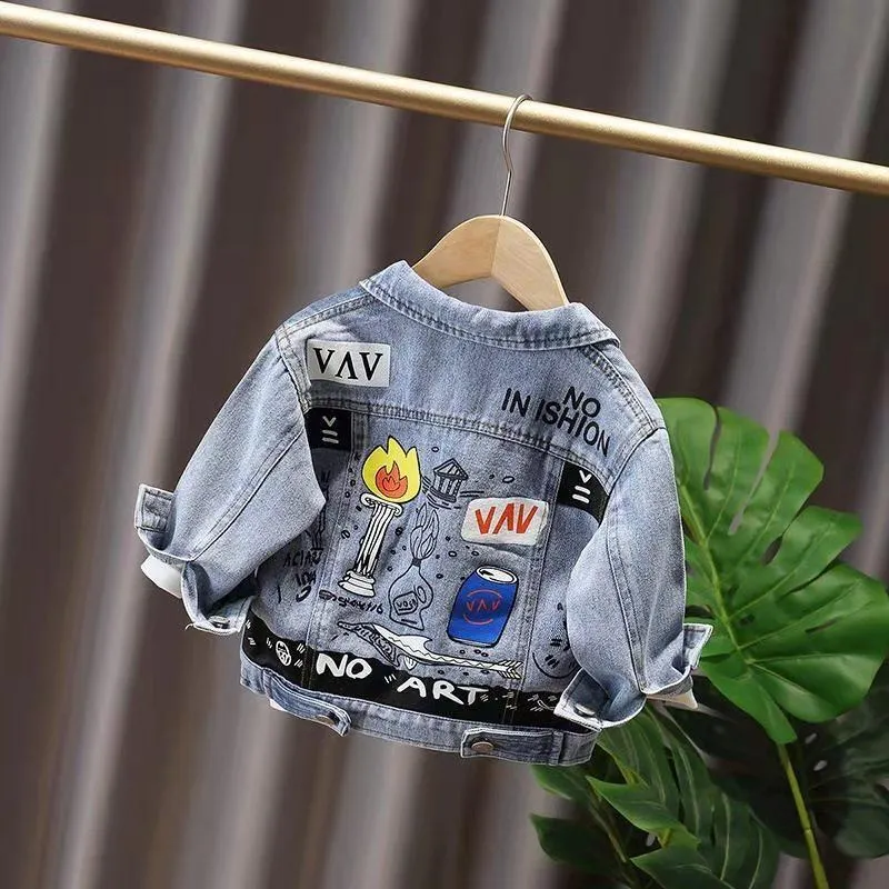 Kids Denim Jackets for Girls Baby New Flower Embroidery Coats Spring Autumn Fashion Child Kids Outwear Ripped Jeans Jackets Jean