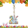 (US Local)PET Double Sided Special Shaped Easter Alphabet DIY Diamond Painting Keychain