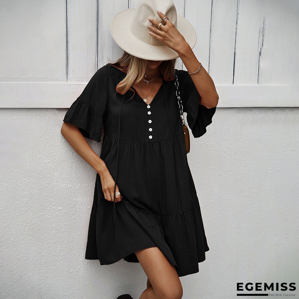 Casual Solid Color A-line Skirt | EGEMISS