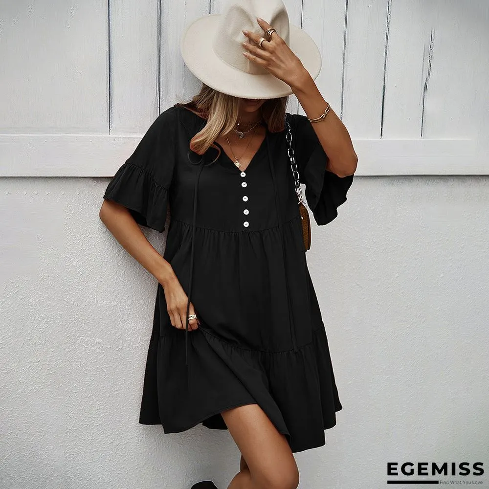 Casual Solid Color A-line Skirt | EGEMISS