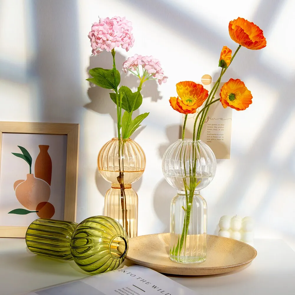INS Creative Colorful Special-shaped Glass Vases for Decoration Table Decoration Living Room Nordic Home Decoration Flower Vases