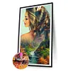 (US Local)Beauty 5D DIY Full Drill Round Big Size Diamond Painting Kit for Home Wall Decor 40x70cm 