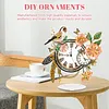 (US Local)Acrylic Special Shape Flower Bird Diamond Painting Clock Ornaments Kit for Home